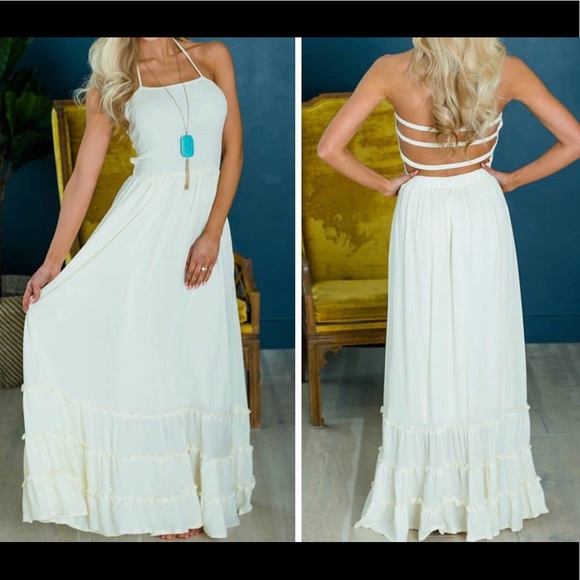 Lindley Lately Dresses & Skirts - Ivory Smocked Maxi